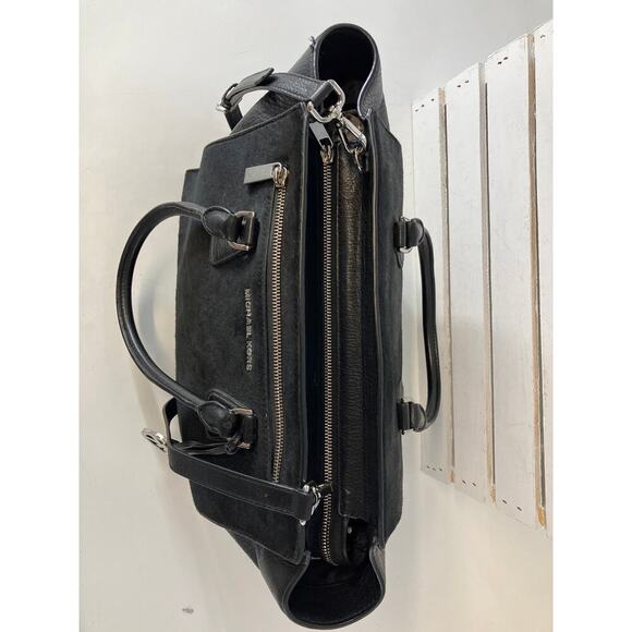 MICHAEL KORS, LARGE DYED CALF HAIR BLACK LEATHER SHOULDER BAG - Picture 11 of 16